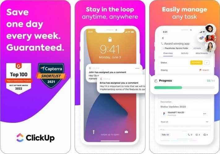 ClickUp productivity app for iPhone and iPad