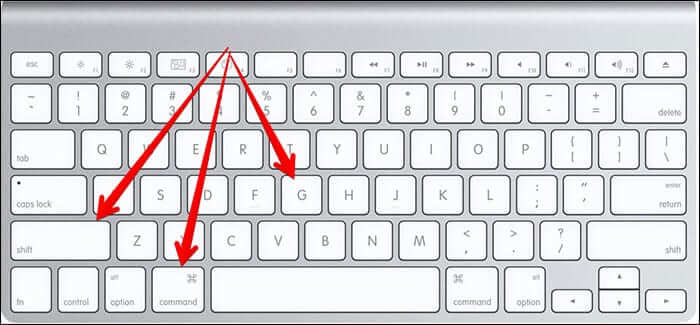 Command, Shift, G Keyboard Combination in Mac