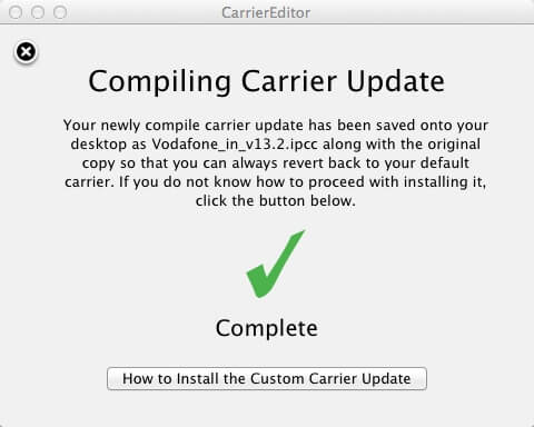 Compiling Carrier Update
