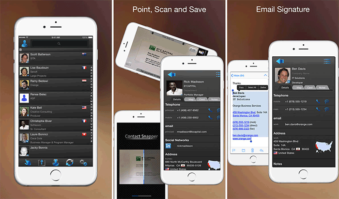 Contact Snapper Business Card Readers and Scanners iPhone App Screenshot