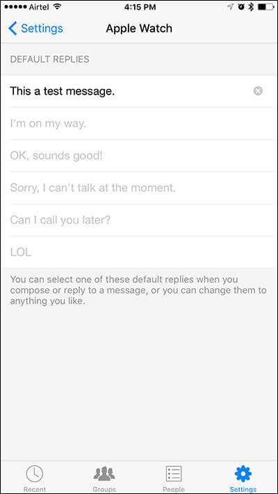 Custom Replies for Facebook Messenger App on Apple Watch