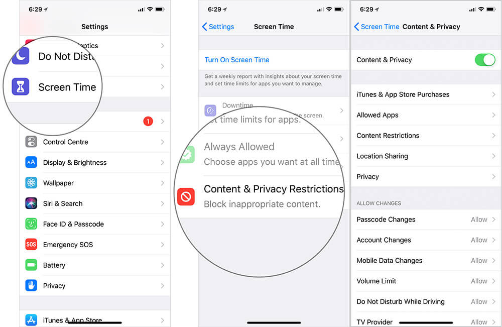 Customize Content And Privacy Restrictions on iPhone