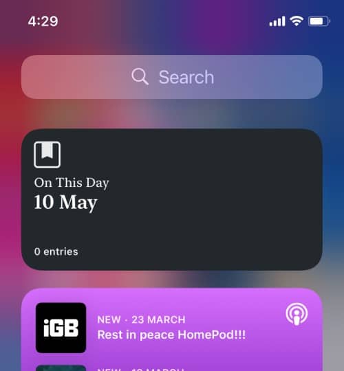 Day One Journal third party widget for iOS 14