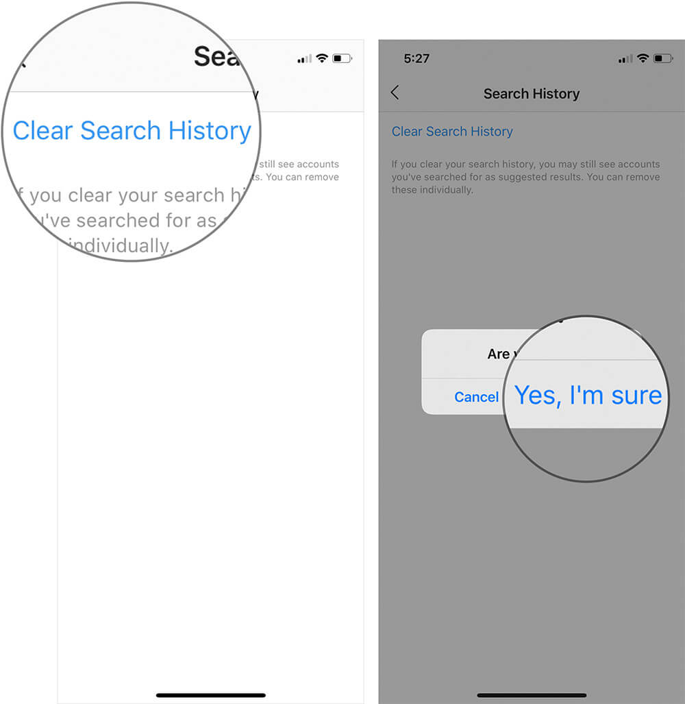 Delete Instagram Search History on iPhone or Android