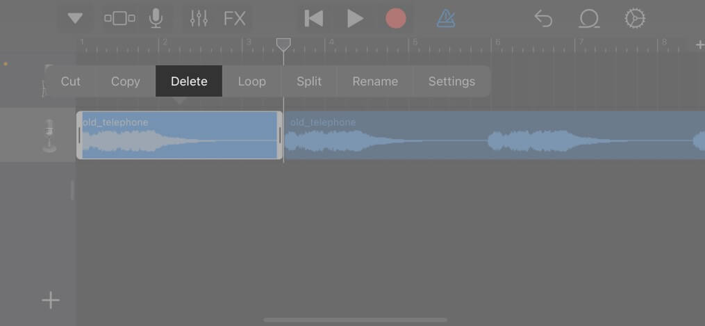 Delete unusable part of the song on iPhone