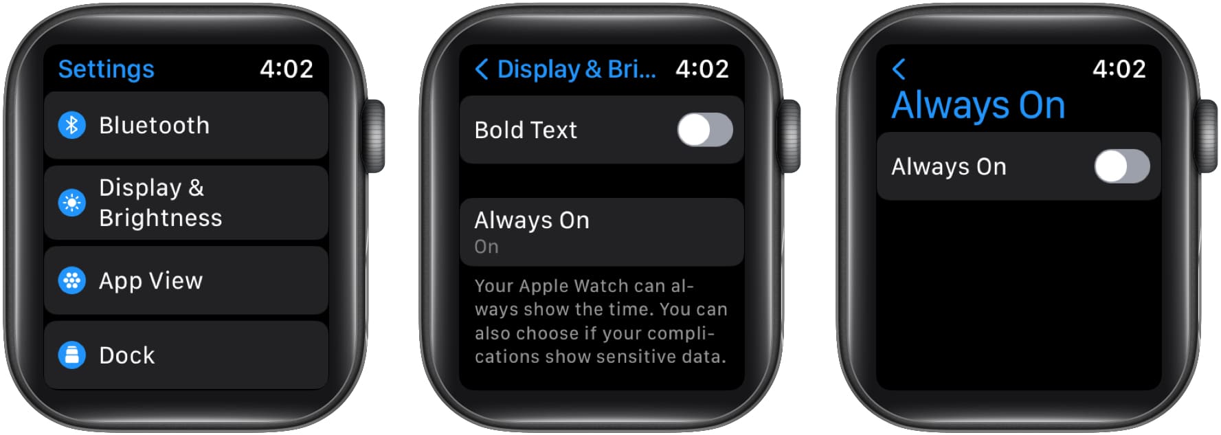 Lumpuhkan AOD Sentiasa dipamerkan pada Apple Watch