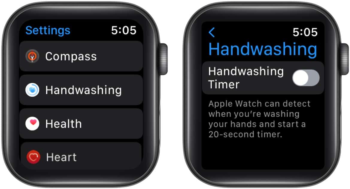 Disable Handwashing Timer on Apple Watch