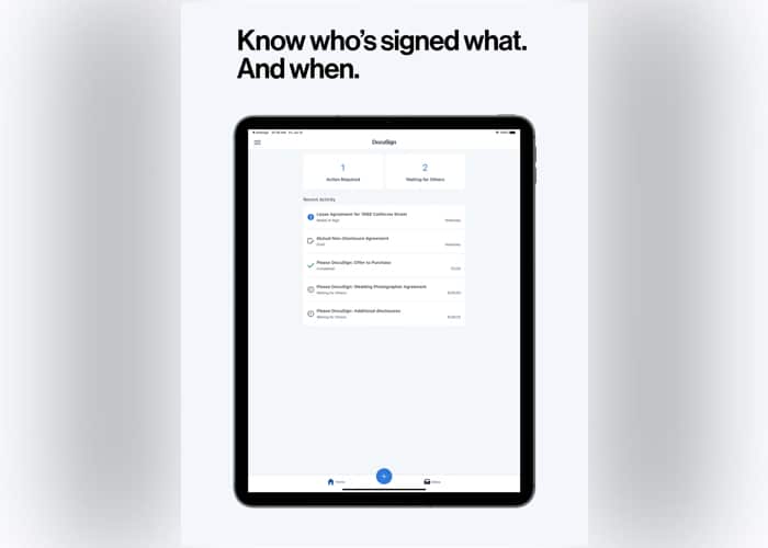 DocuSign iPad app screenshot