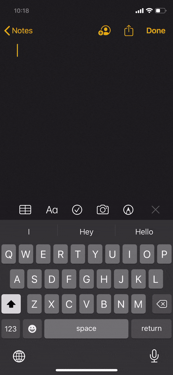 Double-tap Space bar to type a period on iPhone