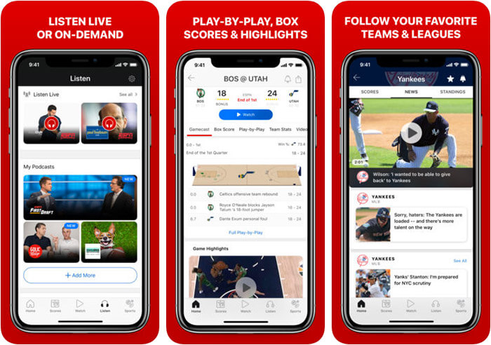 ESPN iPhone and iPad App Screenshot