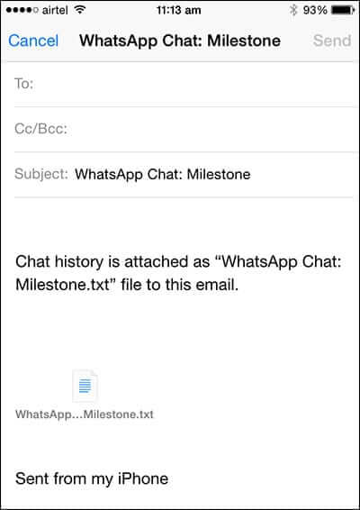 How to Email your WhatsApp Chat from iPhone - 71