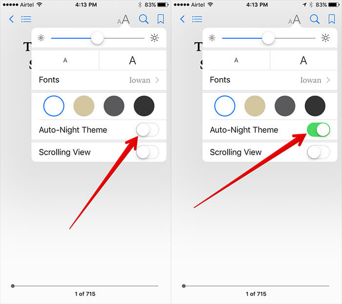 How to Enable Auto Night Theme in iBooks on iPhone iPad - 22