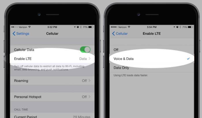 Enable VoLTE in iPhone 6 and 6 Plus