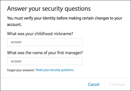 Enter Your Apple ID Security Questions and Answers on PC or Mac