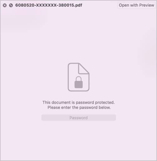 Enter the password to remove protection on Mac