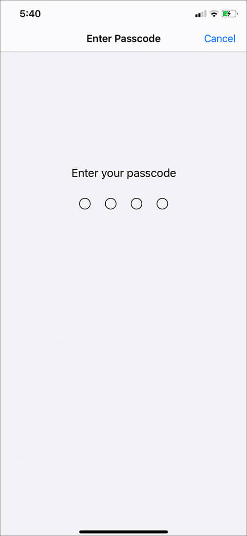 Enter your iPhone password