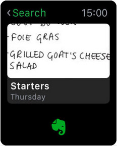 Evernote Apple Watch Reminder App Screenshot