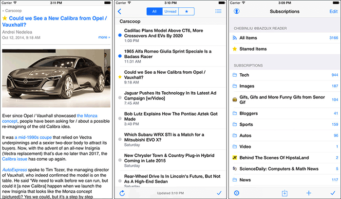 Feeddler RSS Reader iPhone and iPad App Screenshot