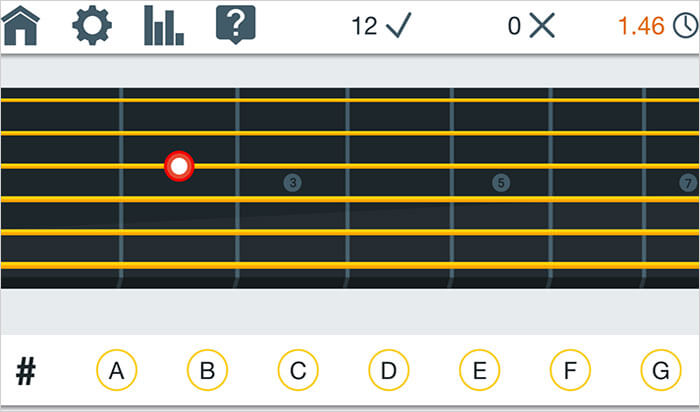 Fret Trainer Guitar Learning iPhone and iPad App Screenshot