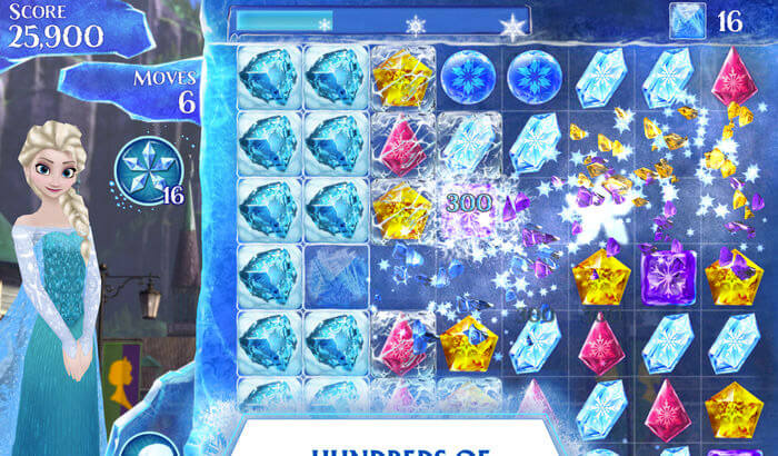 Frozen Free Fall Puzzle iPhone and iPad Game Screenshot