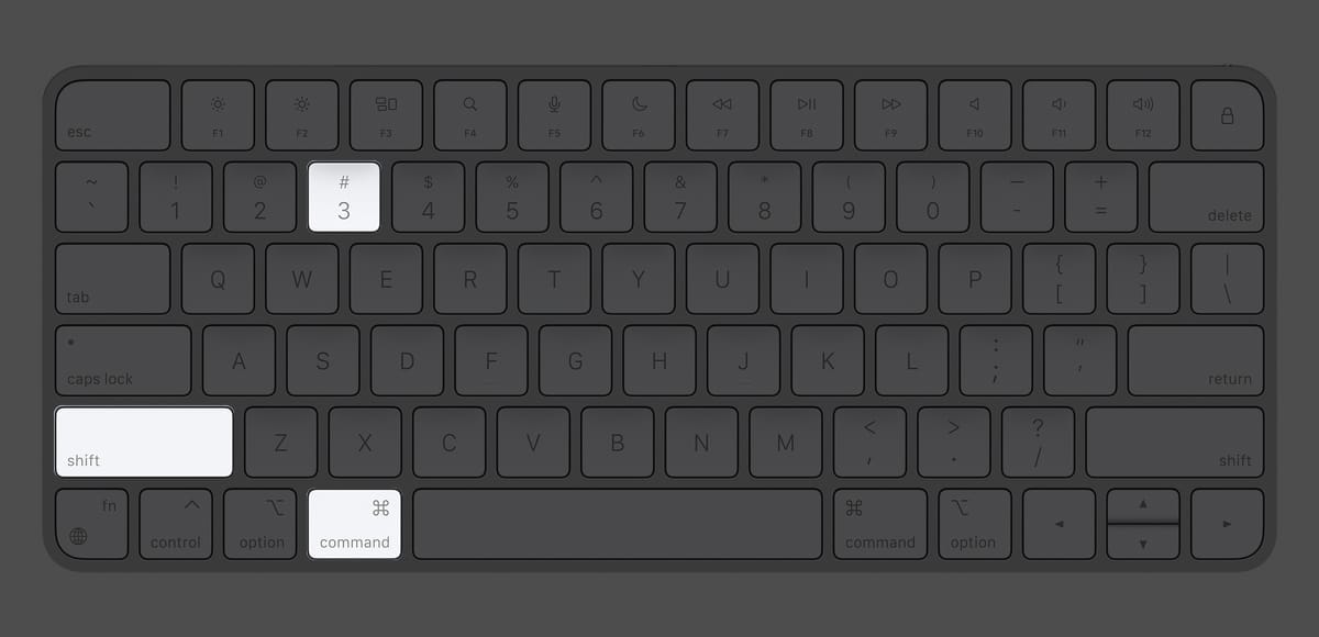 Full-screen screenshot shortcut on Magic Keyboard