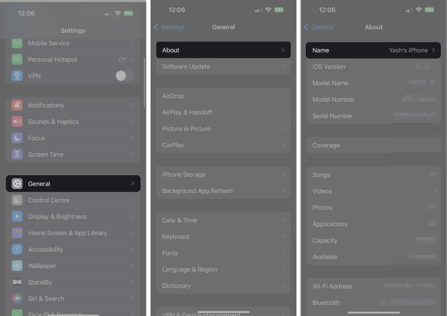General, About, Name