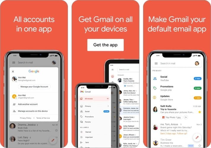 Gmail Email App iPhone and iPad Screenshot