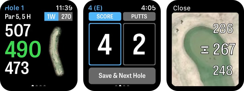 Golfshot Golf GPS Swing ID Apple Watch app screenshot