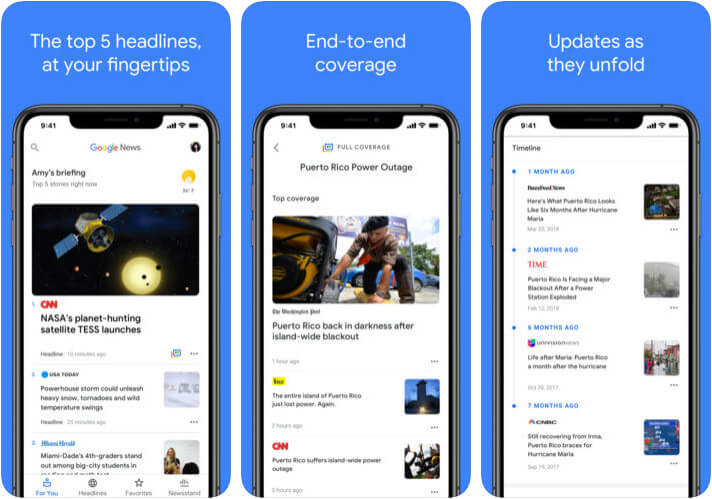 Google News iPhone and iPad App Screenshot