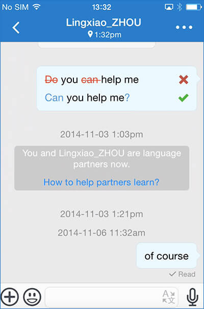 HelloTalk Grammar iPhone App