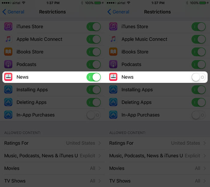 Hide Apple News App on iPhone and iPad