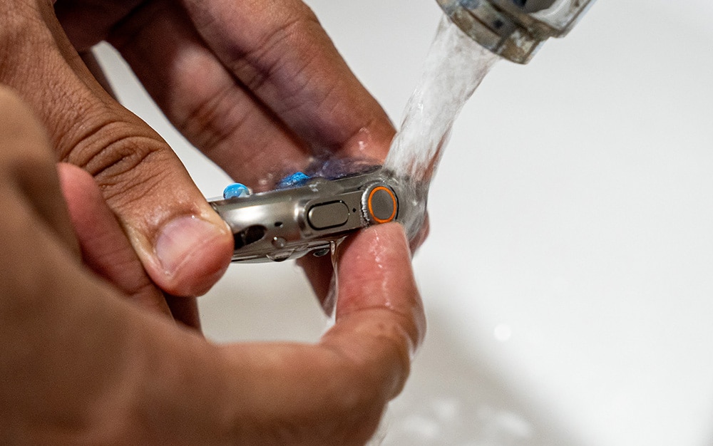 Hold Apple Watch over a sink