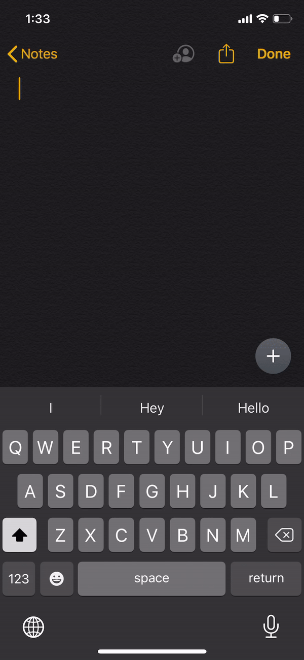 Hold the spacebar to move your cursor around on iPhone