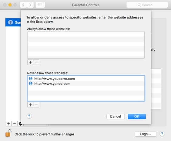 How to Block Website on Mac OS X Yosemite with Parental Controls