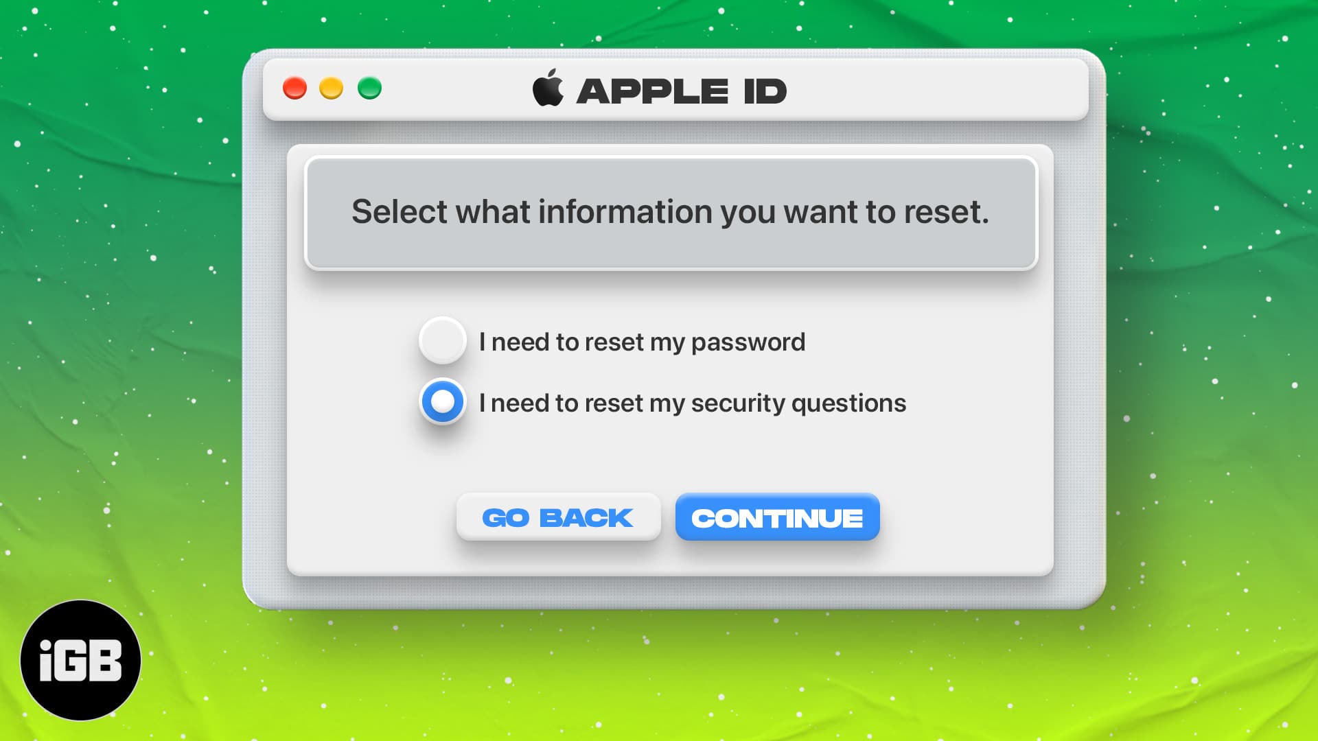 can't change apple id security questions