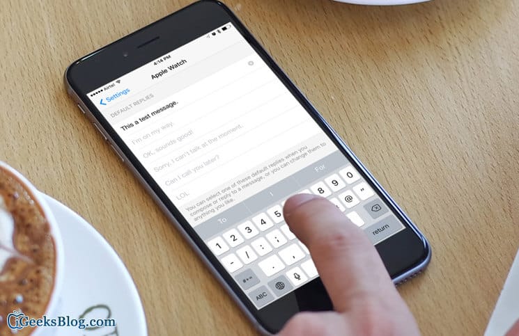 How to set custom replies for messenger app on apple watch