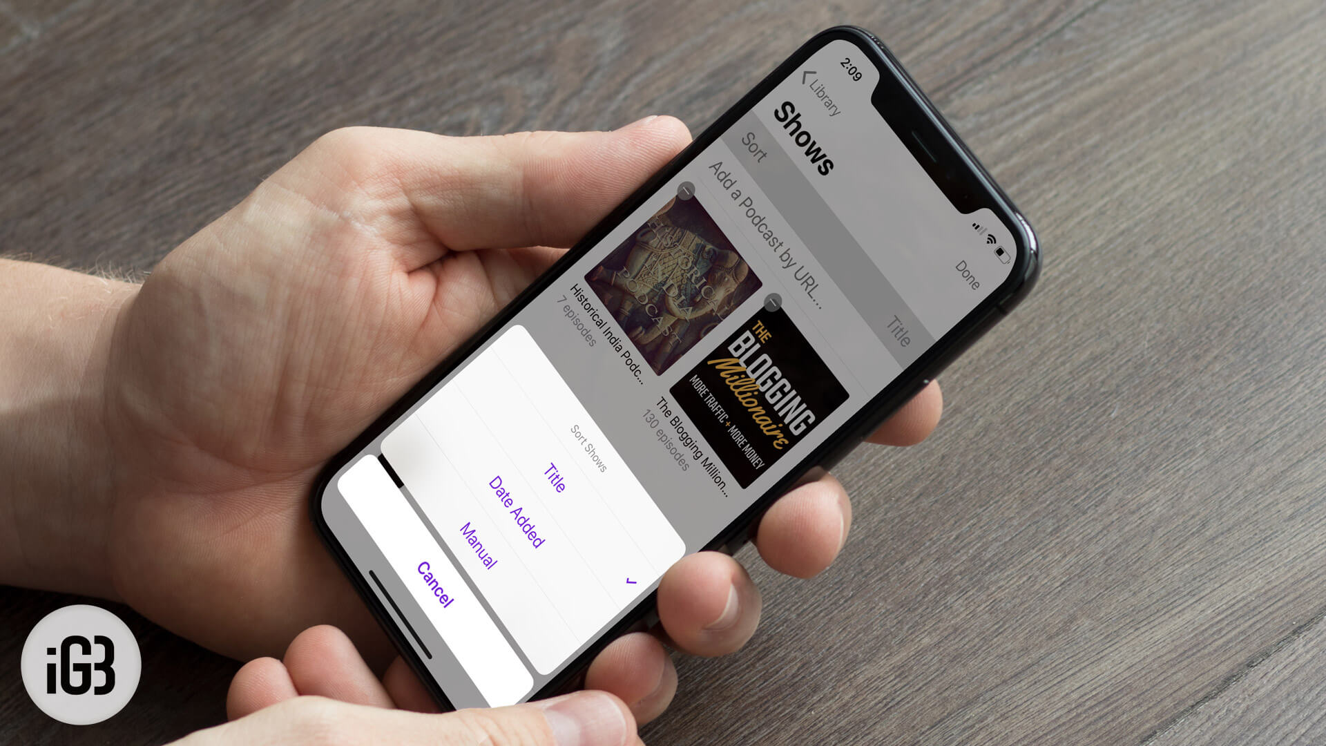 How to sort podcasts on iphone or ipad