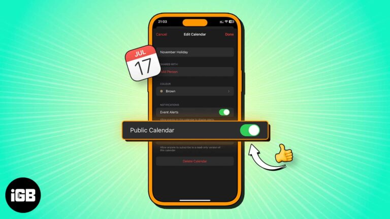 How to create Public Calendar on iPhone and iPad