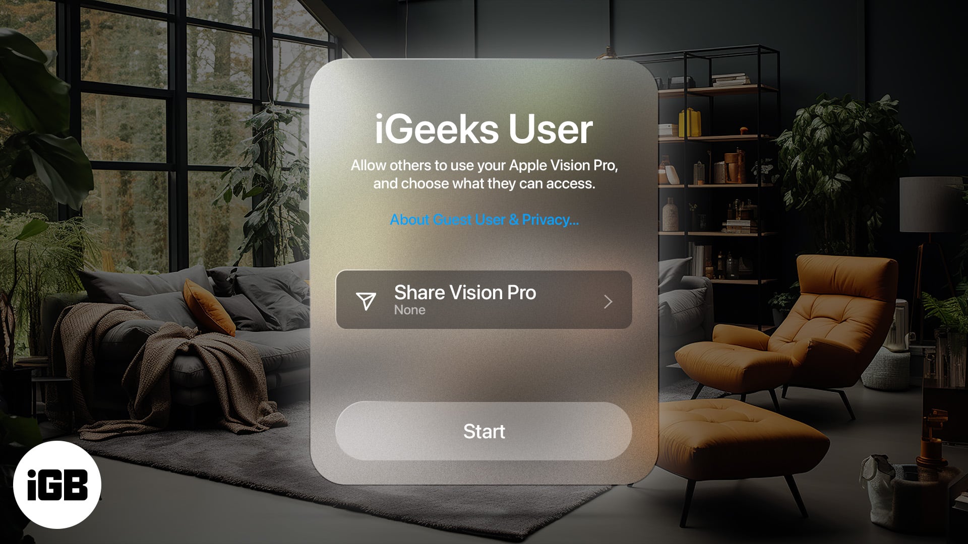 How to share an apple vision pro with a guest user