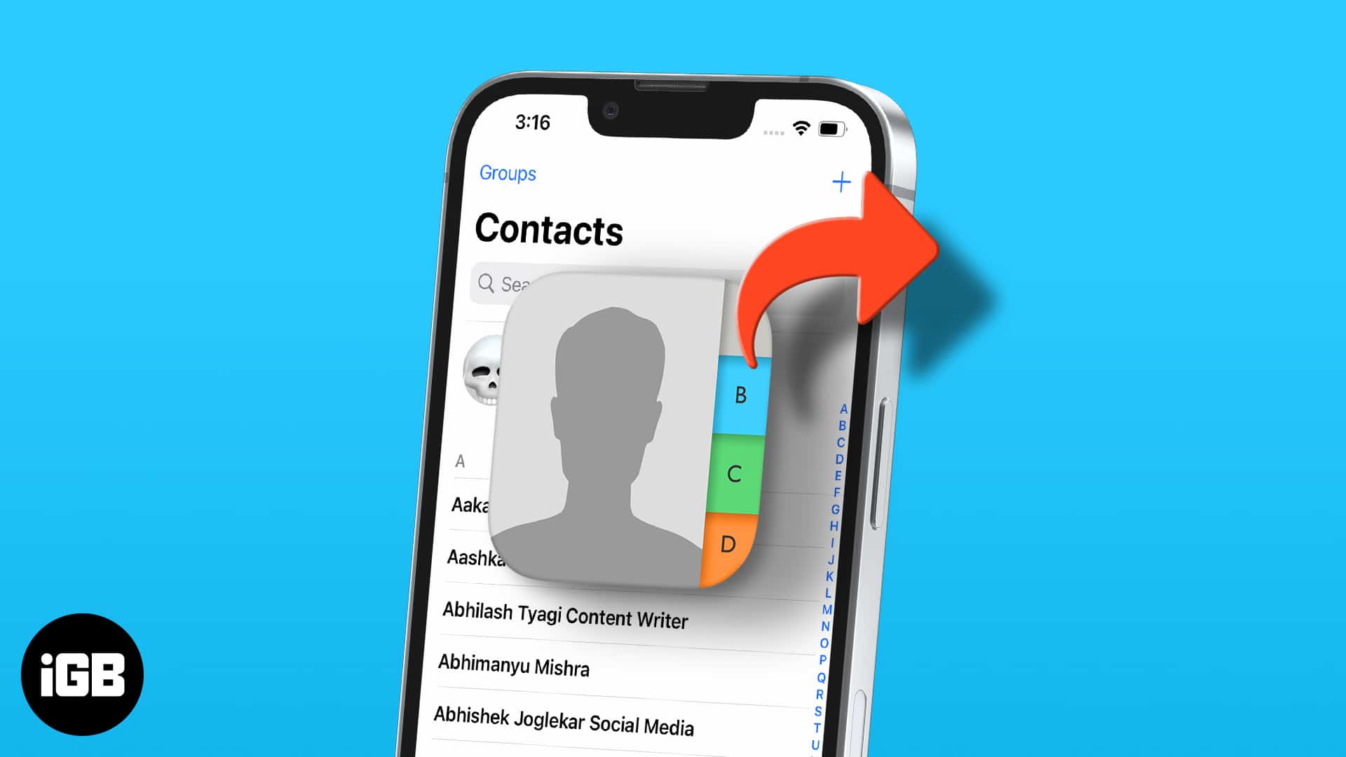 How to share contacts on iphone