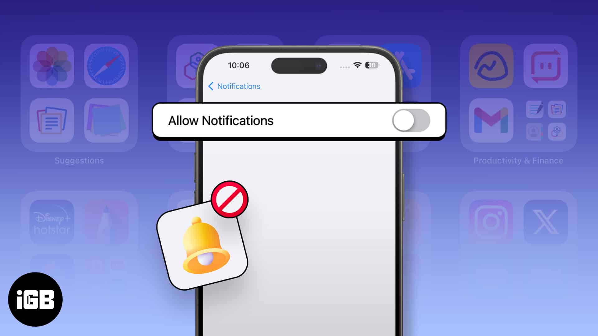 How to turn off notifications on iphone
