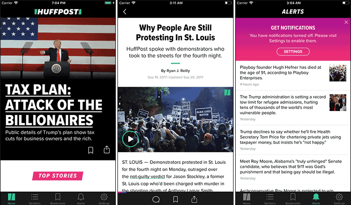 HuffPost News iPhone and iPad App Screenshot