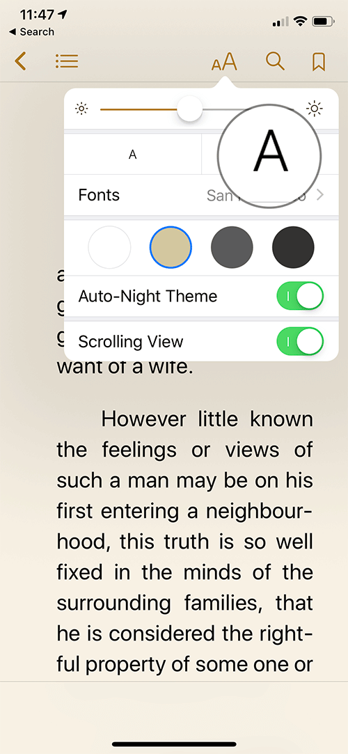 Increase Font Size in iBooks on iPhone or iPad