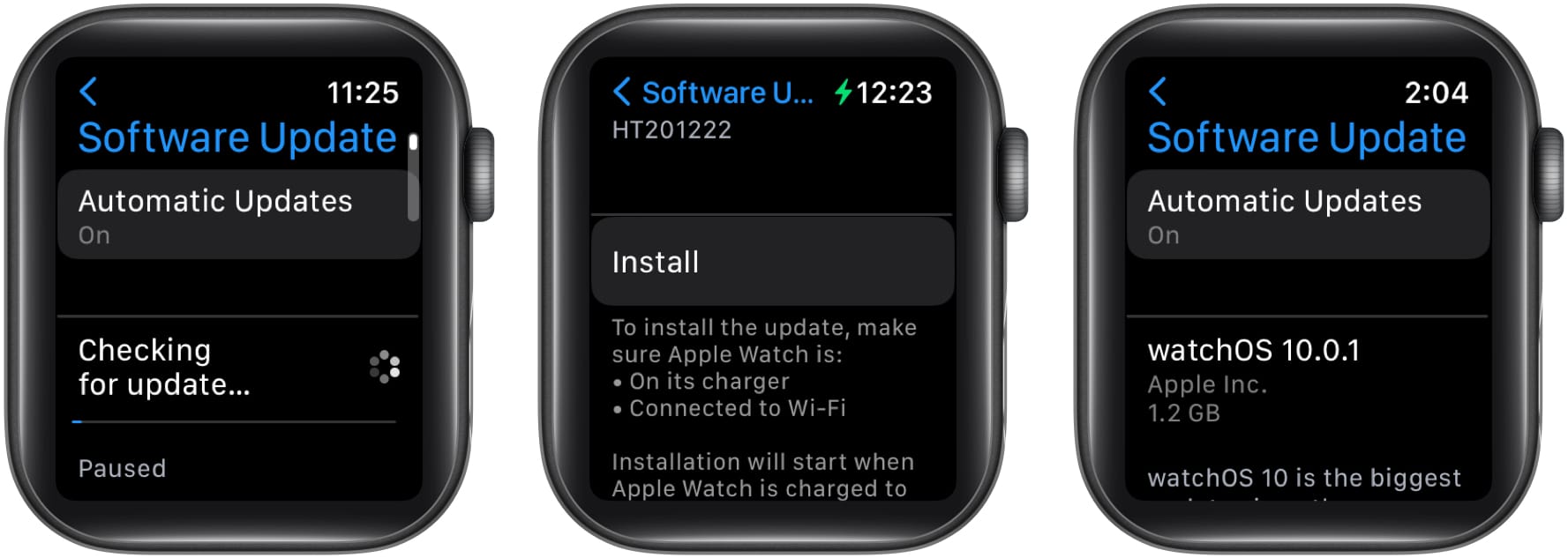 Install the watchOS 10 update in Apple Watch