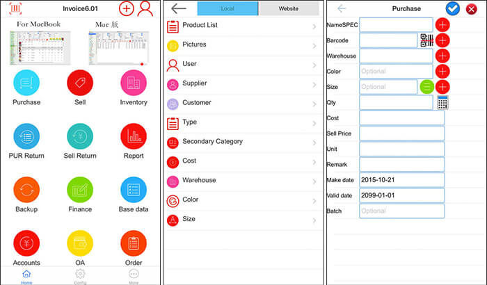Invoice pro ERP iPhone App Screenshot