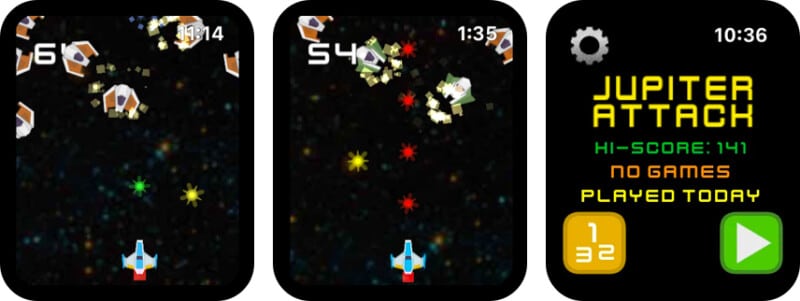 Jupiter Attack game app for Apple Watch