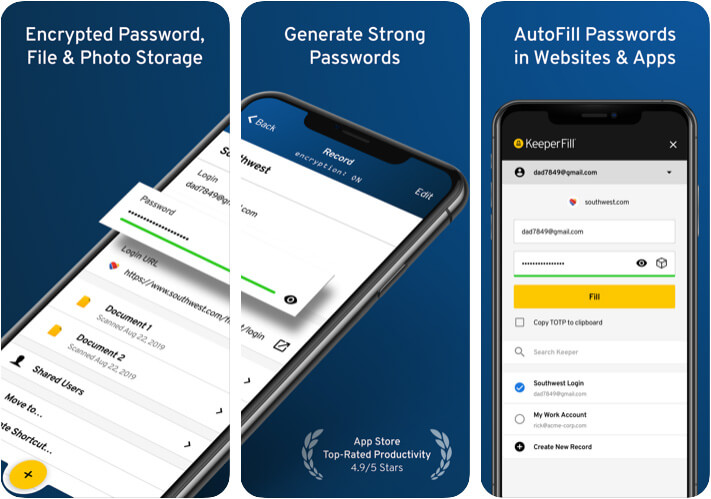Keeper Password Manager iPhone and iPad App Screenshot