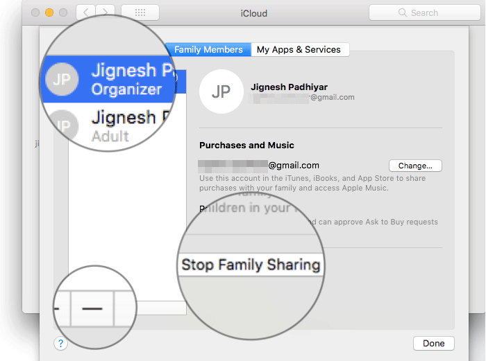 Leave Family Sharing on Mac