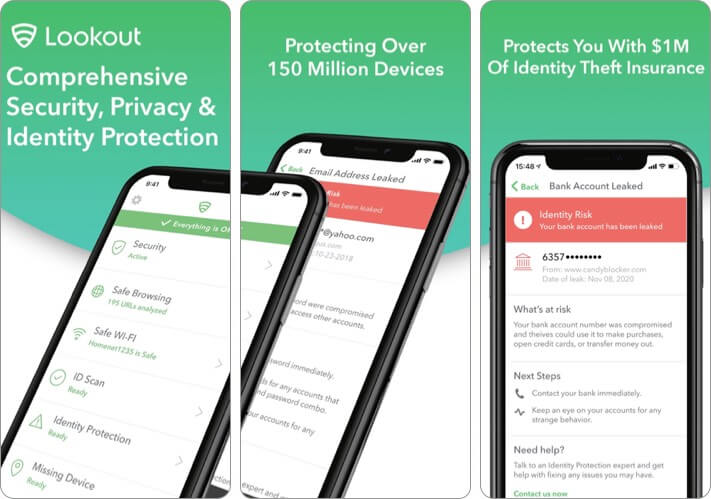 Lookout Mobile Security iPhone and iPad App Screenshot