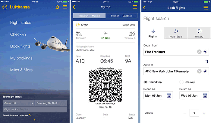 Lufthansa iPhone App Screenshot